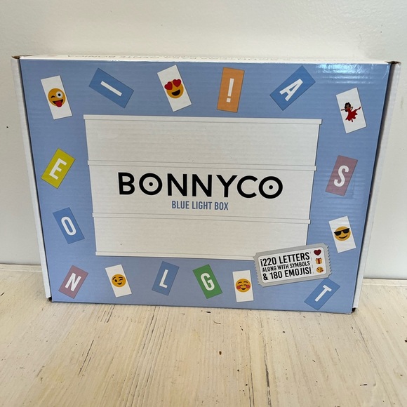 Bunnyco Blue Light Box 220 Letters & Symbols + 180 Emojis New - Picture 1 of 3